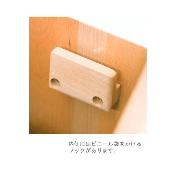 ゴミ箱 ふた付き 家の形 天然木 袋掛けフック付 ダストボックス