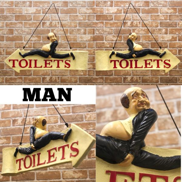 ヴィンテージ風 サイン プラッケ TOILETS トイレ アメリカン雑貨