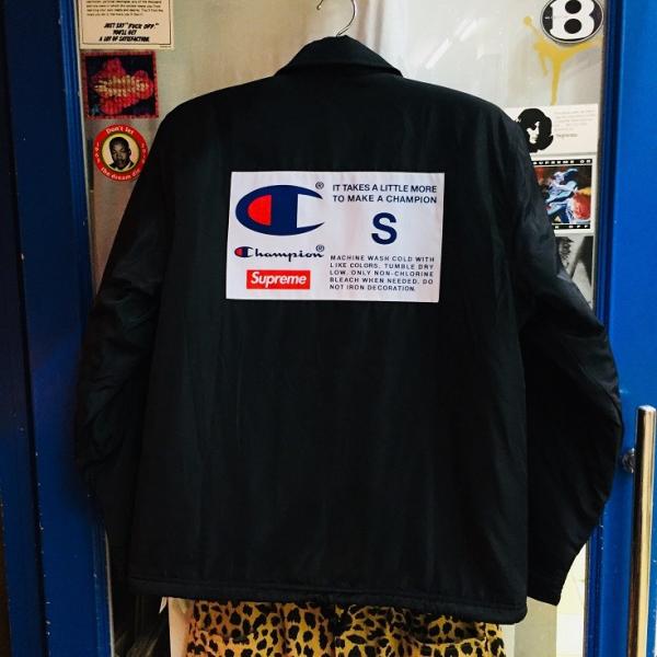 Supreme×Champion Label Coaches Jacket Black シュプリーム