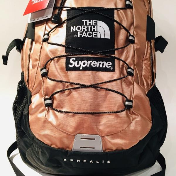 Supreme the north face shop metallic borealis backpack rose gold