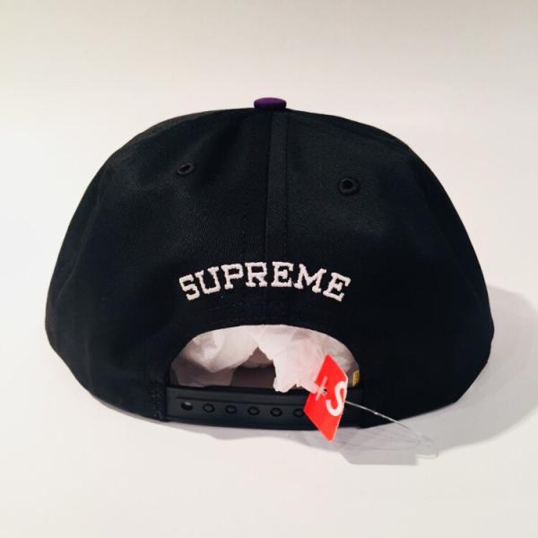 2018SS Supreme Underline 5-panel Cap Black/Purple シュプリーム 