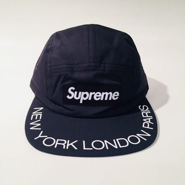 2018SS Supreme Visor Print Camp Cap Navy/White シュプリーム