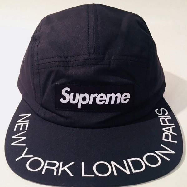 2018SS Supreme Visor Print Camp Cap Navy/White シュプリーム 
