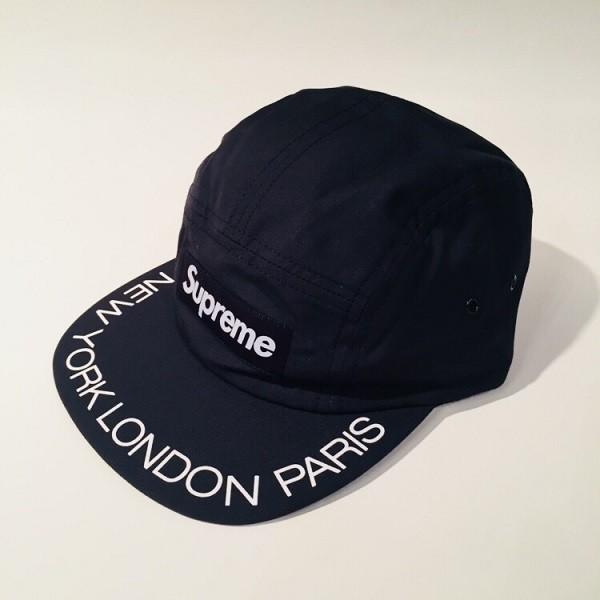 2018SS Supreme Visor Print Camp Cap Navy/White シュプリーム