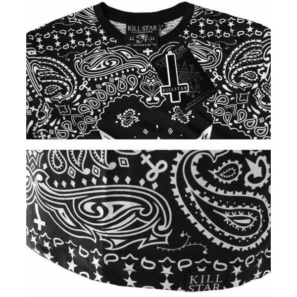バンダナ総柄Tシャツ！黒バンダナ総柄Tシャツ！黒 KILL STAR