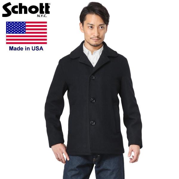 Schott ショット ピーコート スリムフィット 日本別注 38 古着 Schott ショット ピーコート スリムフィット 日本別注 38 古着
