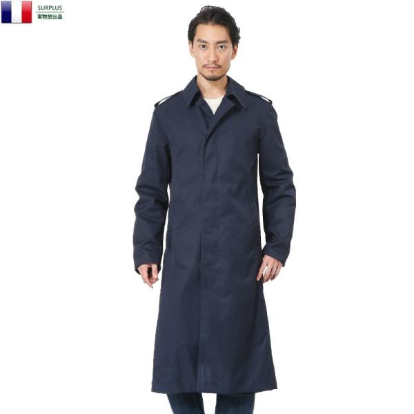 実物 新品 フランス軍 エアフォース ステンカラーコート NAVY デッド