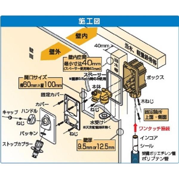 オンダ製作所 WF1型 洗濯機用コンセント 【青銅製】 WF1-1325 配管部品