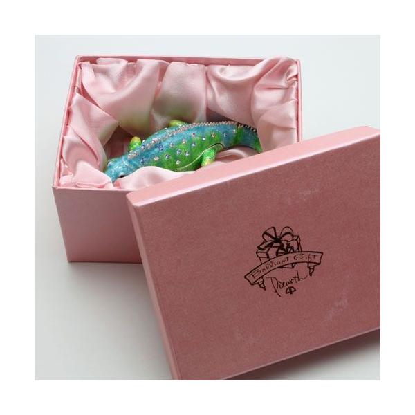 ジュエリーボックス グリーン イグアナ トカゲ 宝石箱 ミニジュエリー