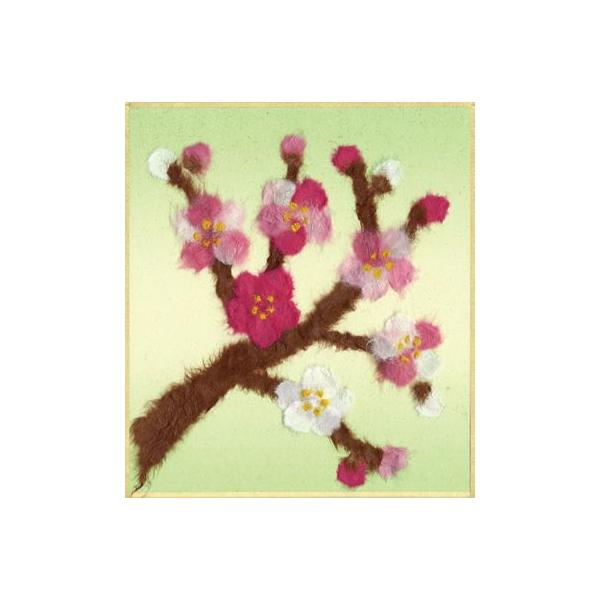 和紙ちぎり絵 梅 手作りキット 完成サイズ約13.6×12.1cm