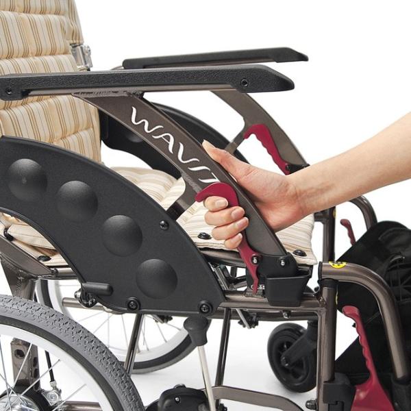 12.8kg 車椅子(車いす) 介助用 標準型｜前輪サスペンション内臓