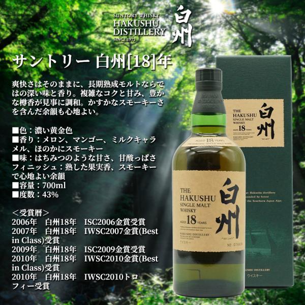 白州18年 正規品 箱入 旧ラベル】サントリー 白州 18 年 シングル 
