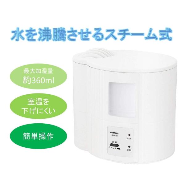 山善(YAMAZEN) 2.5L スチーム式加湿器(木造約6畳/プレハブ約9畳