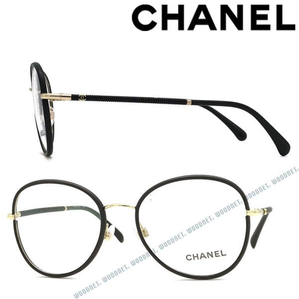 CHANEL シャネル メガネフレーム ブランド 眼鏡 ブラック×ゴールド 0CH