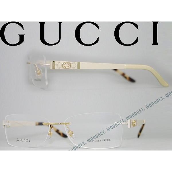 GUCCI グッチ メガネフレーム ブランド 縁無し フチなし 4221-L6A ゴールド /【Buyee】