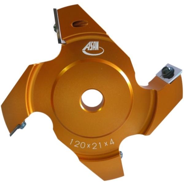 アサノ チェンジカッター 　120mm アサノ式 替刃式リード付三面仕上カッター 7分溝切り用 120mm×21mm×4P