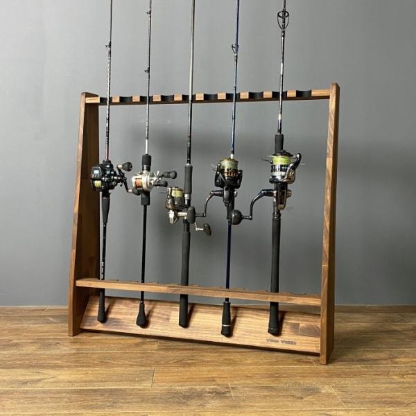 WOODWORKS 船竿・太竿・2ピース用 ロッドスタンド 木製 日本製