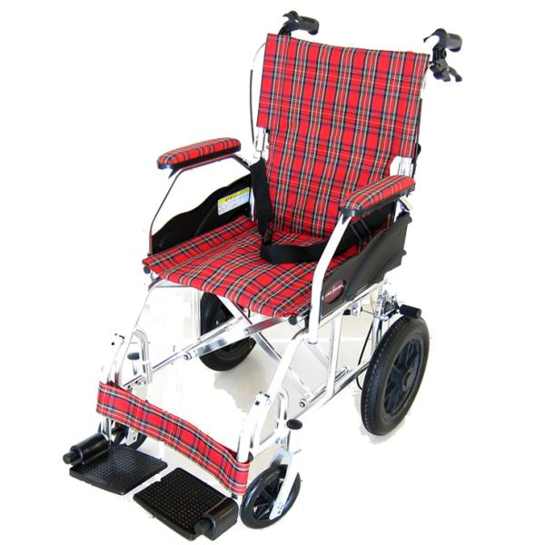 車椅子 車いす 車イス 軽量 コンパクト 介助式 クラウド レッド A604