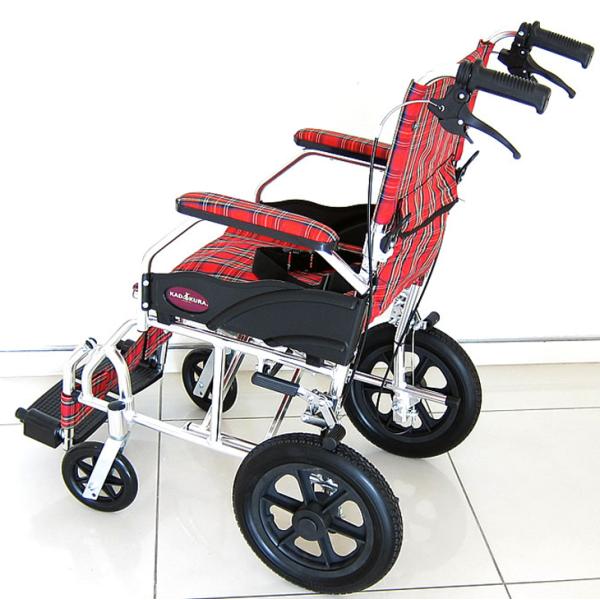 車椅子 車いす 車イス 軽量 コンパクト 介助式 クラウド レッド A604