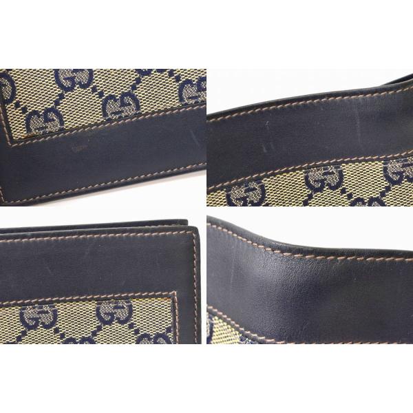 本物 GUCCI グッチ 124547 GGキャンバス 二つ折 折財布 コンパクト