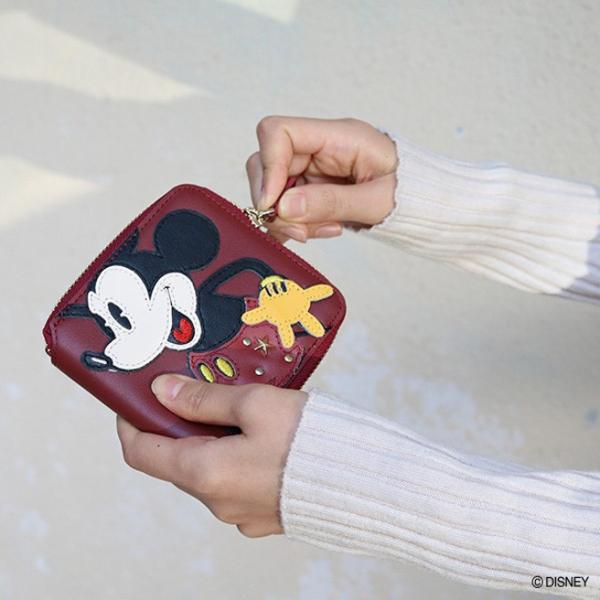 アコモデ ミッキーマウス スタッズレザーミニウォレット D-ST212