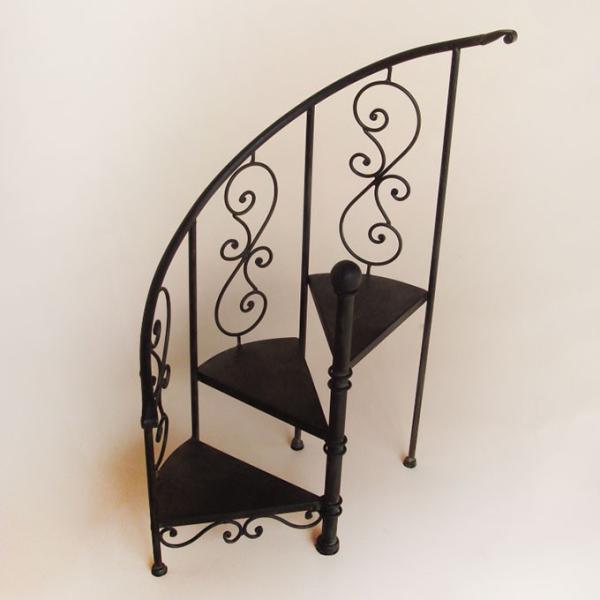 階段型ディスプレイ台 花台 アイアン アンティーク調 螺旋 らせん階段