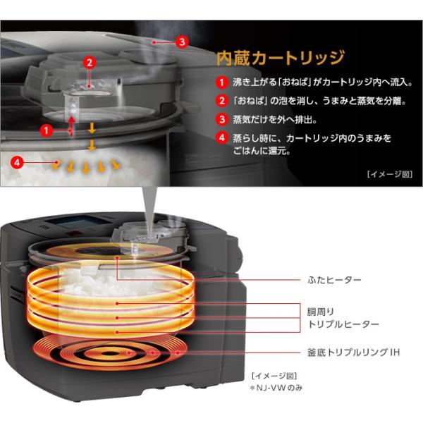 NJ-VW108-B 三菱 炊飯器 本炭釜 5.5合炊き-黒銀蒔 最新機種 /【Buyee