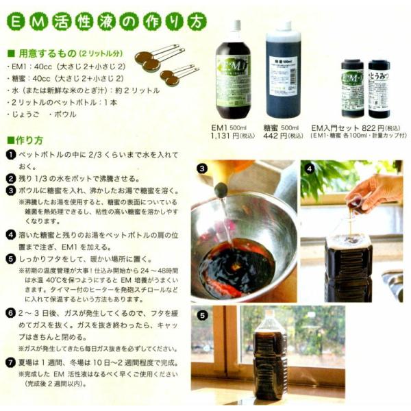 EM培養セット 500ml（EM1 糖蜜 家庭菜園 ガーデニング 農業 EM菌 EM