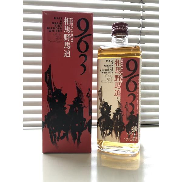 ブレンデッドウィスキー 笹の川 963赤・相馬野馬追ラベル（箱入り