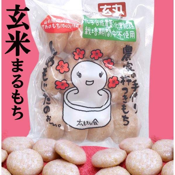 杵つき玄米まるもち500g「約12〜11個」 2個までコンパクト便可 山形県