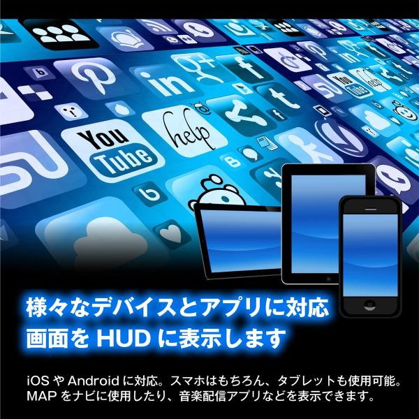 スマホ画面 投影 カーナビ ワイヤレス接続 HUD 透明ディスプレイ HUDWAY CAST /【Buyee】