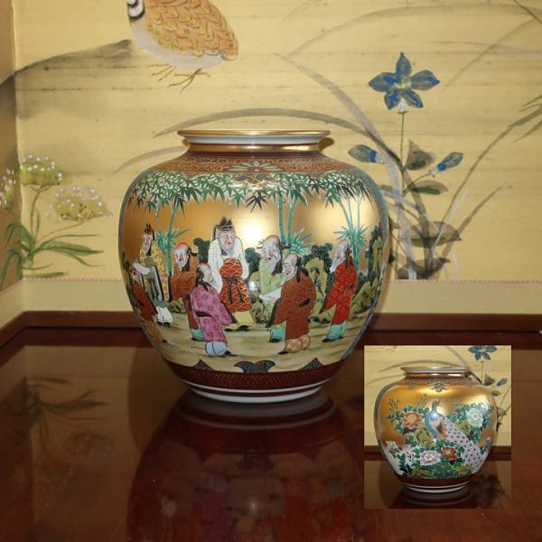 「高評価！」注目のレビュ 花瓶 Buyee /【Buyee】 錦生作 本金割取人物 九谷焼 陶器 工芸品