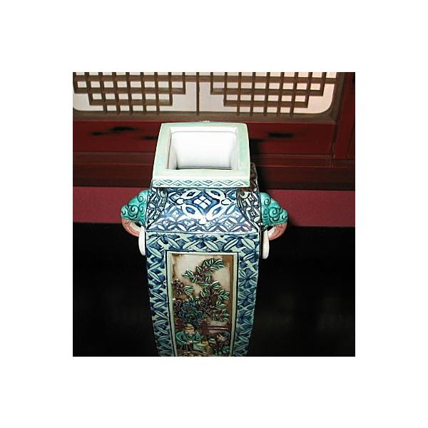 花瓶陶器九谷焼古九谷風糠川清章（はせがわせいしょう）作/【Buyee】
