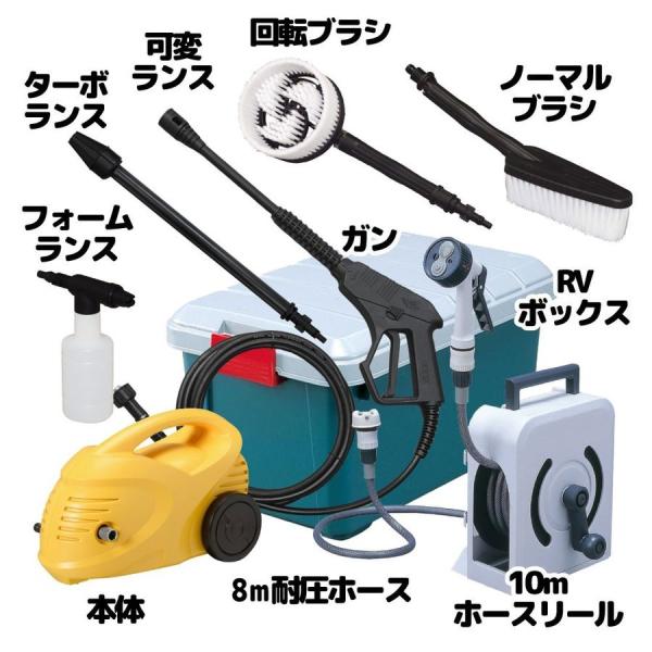 高圧洗浄機 家庭用 手動 (コンパクト・軽量タイプ) FB-501 【イエロー